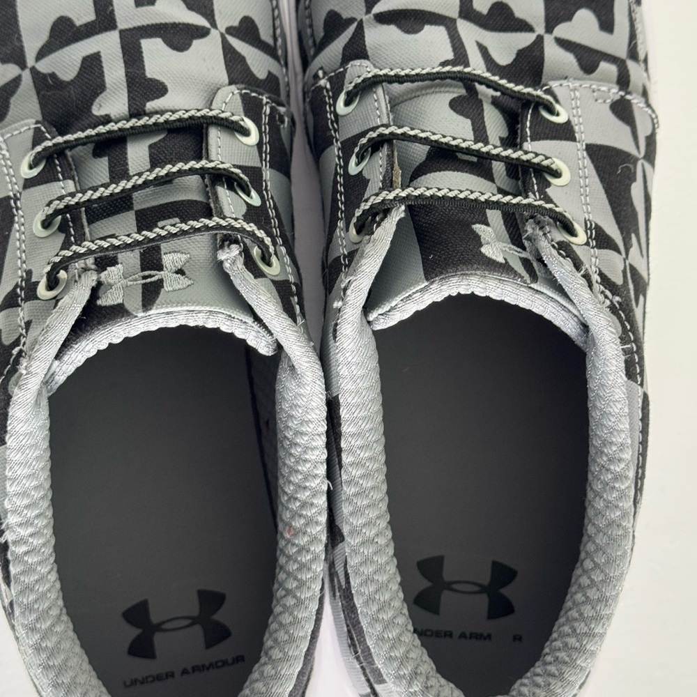 Under Armour Black and Gray Sneakers with Maryland Flag Pattern - Picture 4 of 6